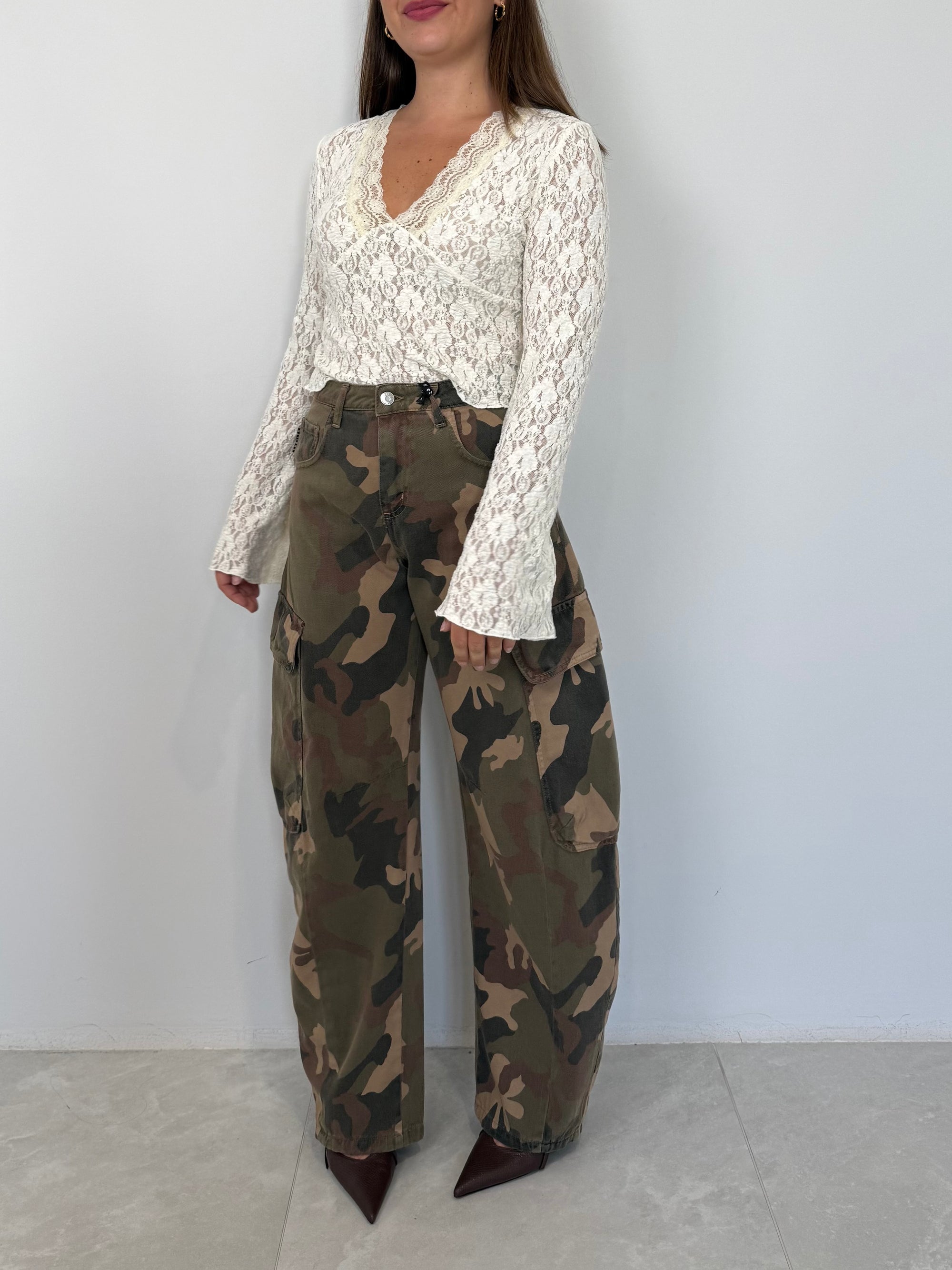 Haveone- Jeans cargo mimetico