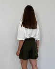 Haveone - Gonna con short pieghe verde