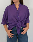Tensione in - Camicia in mussola di cotone viola