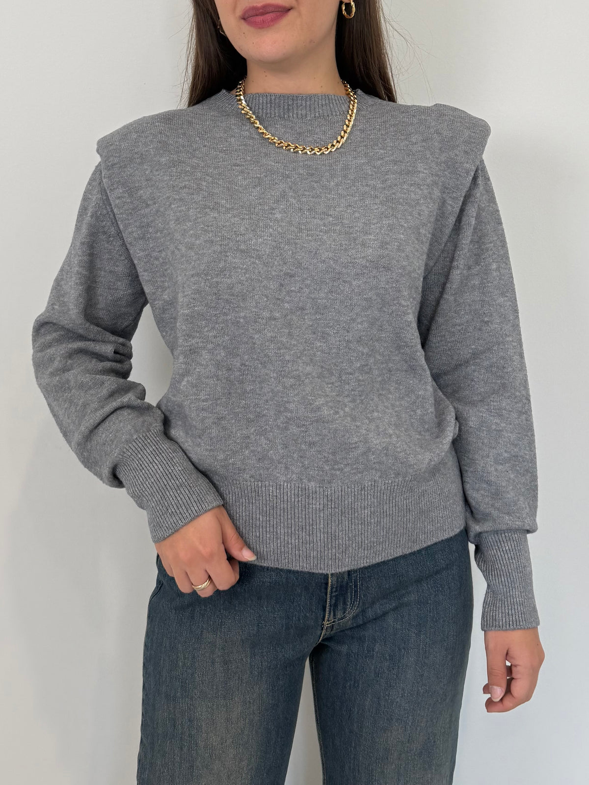 Haveone - Maglioncino con spalline grigio