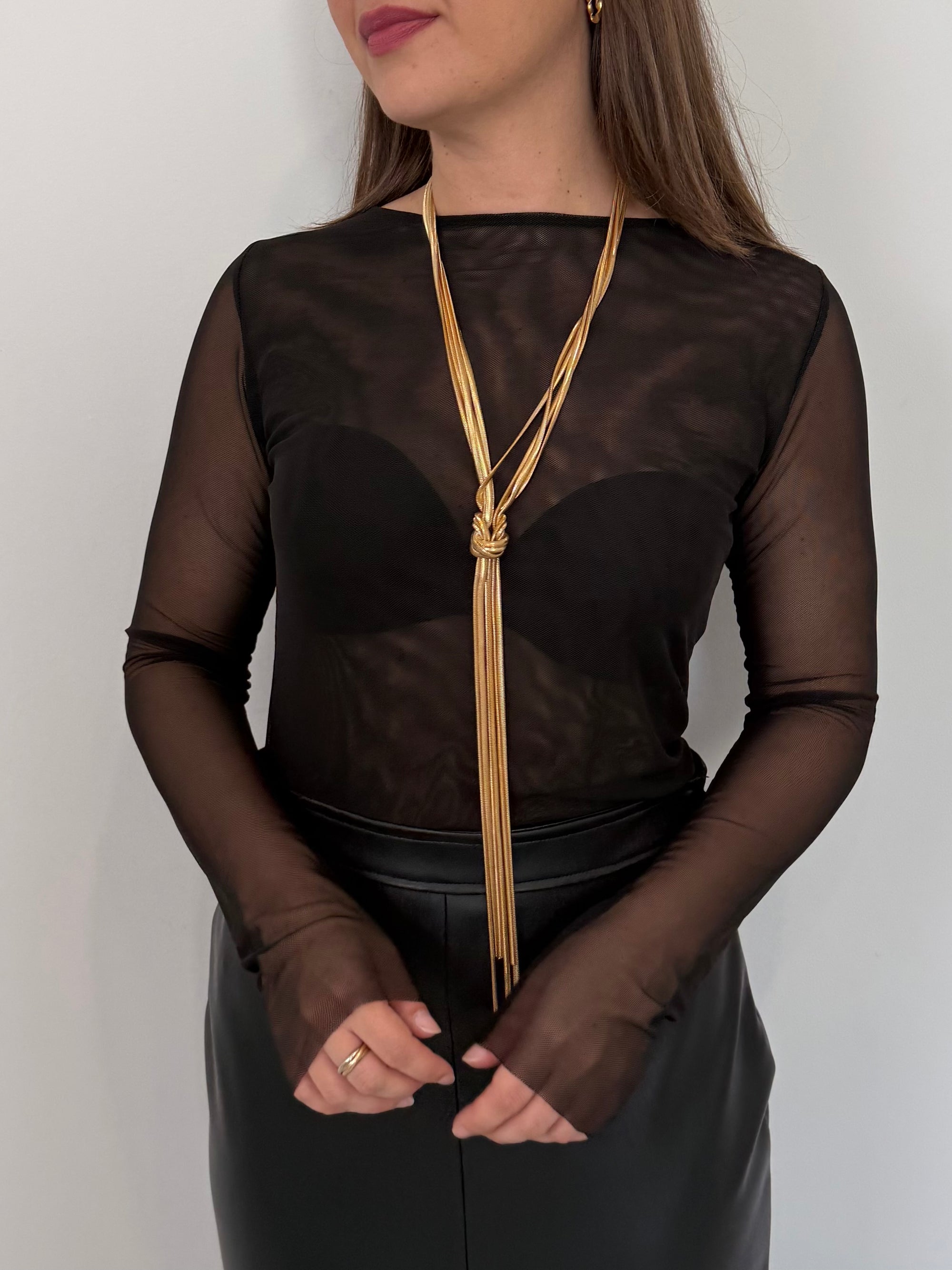 SusyMix - Maglia in tulle nera