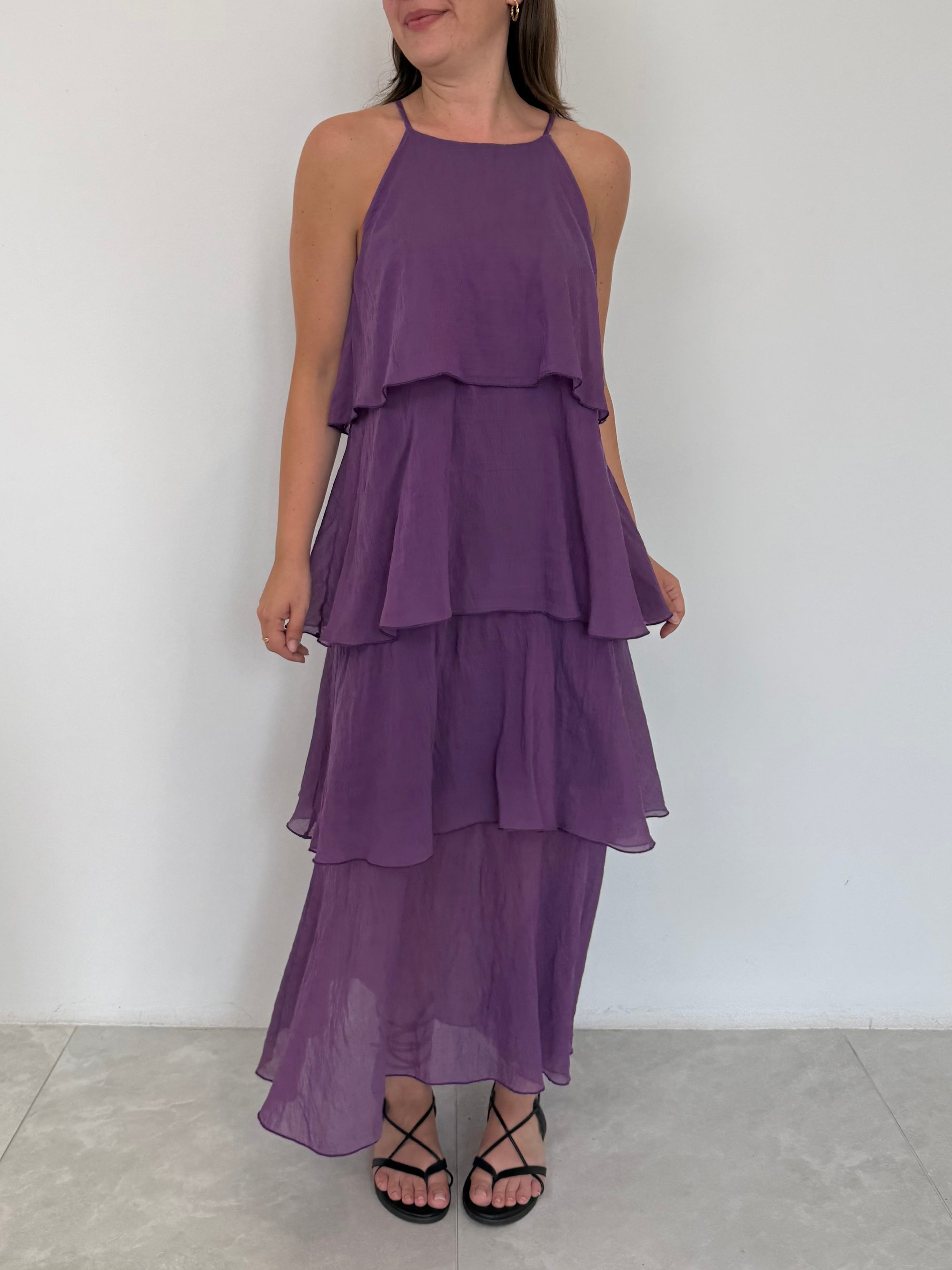 Tensione In - Abito a balze viola