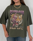 SusyMix - T-shirt over con tigre verde