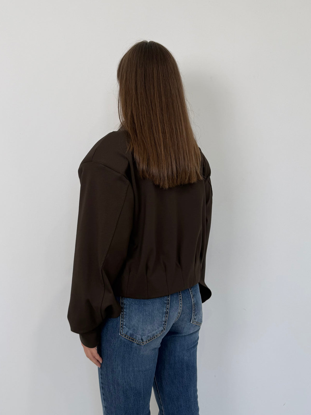 Haveone - Felpa con spalline molto imbottite moro