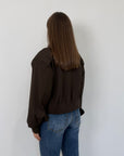 Haveone - Felpa con spalline molto imbottite moro