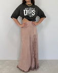 Haveone - Gonna lingerie rosa antico
