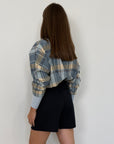 Haveone - Gonna con short pieghe blu
