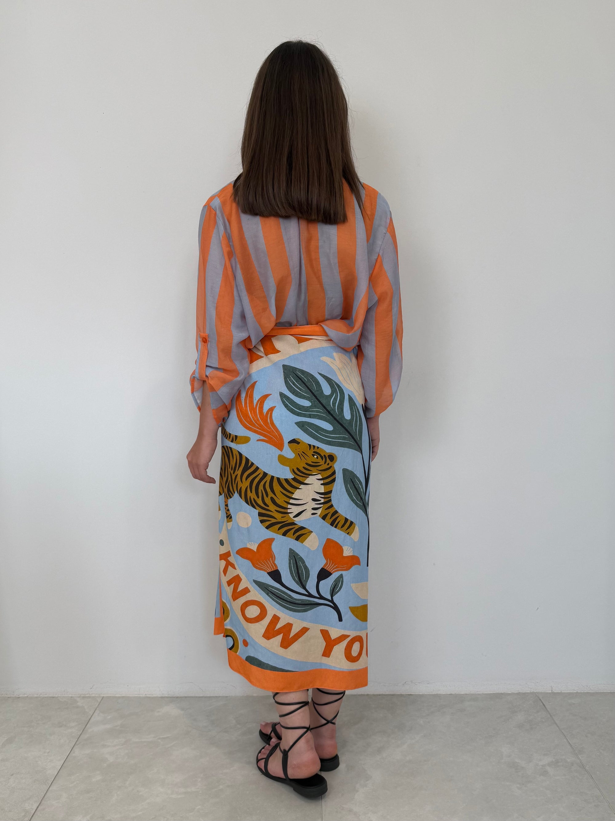 Haveone - Gonna pareo lunga tigre arancio