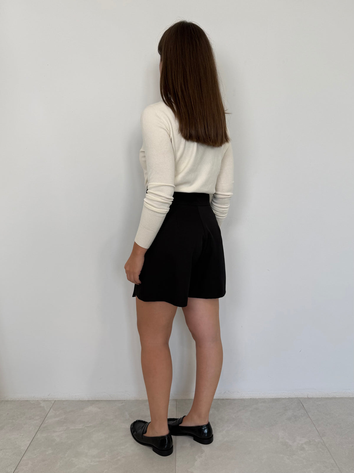 Haveone - Gonna con short pieghe nero