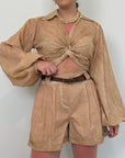 Haveone - Short in cotone nocciola