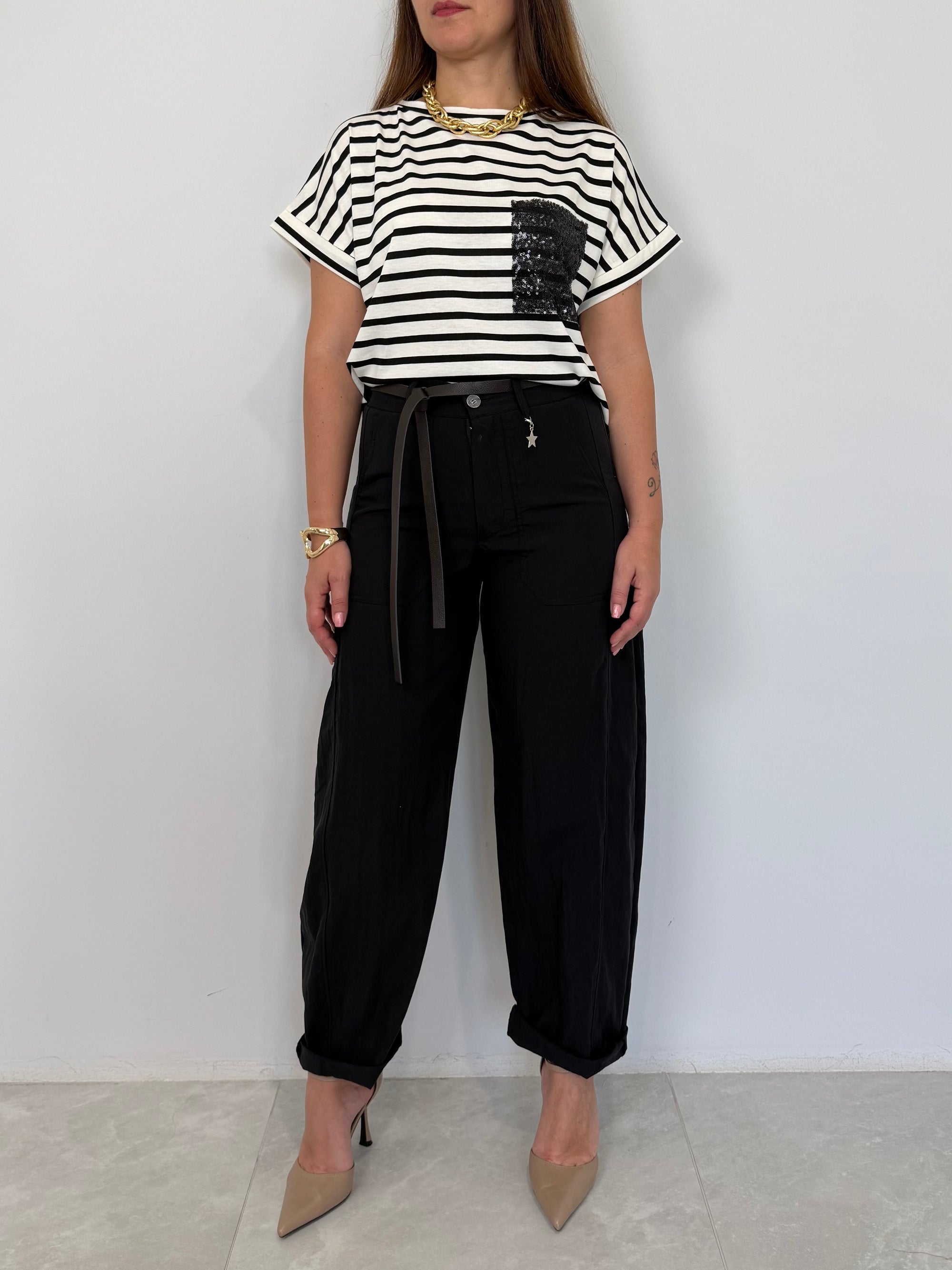 SusyMix - Pantalone stellina paracudete nero