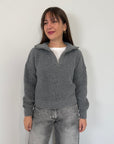 SusyMix - Maglioncino mezza zip grigio