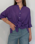PRE-ORDINE 15/06: Haveone - Camicia in mussola di cotone viola