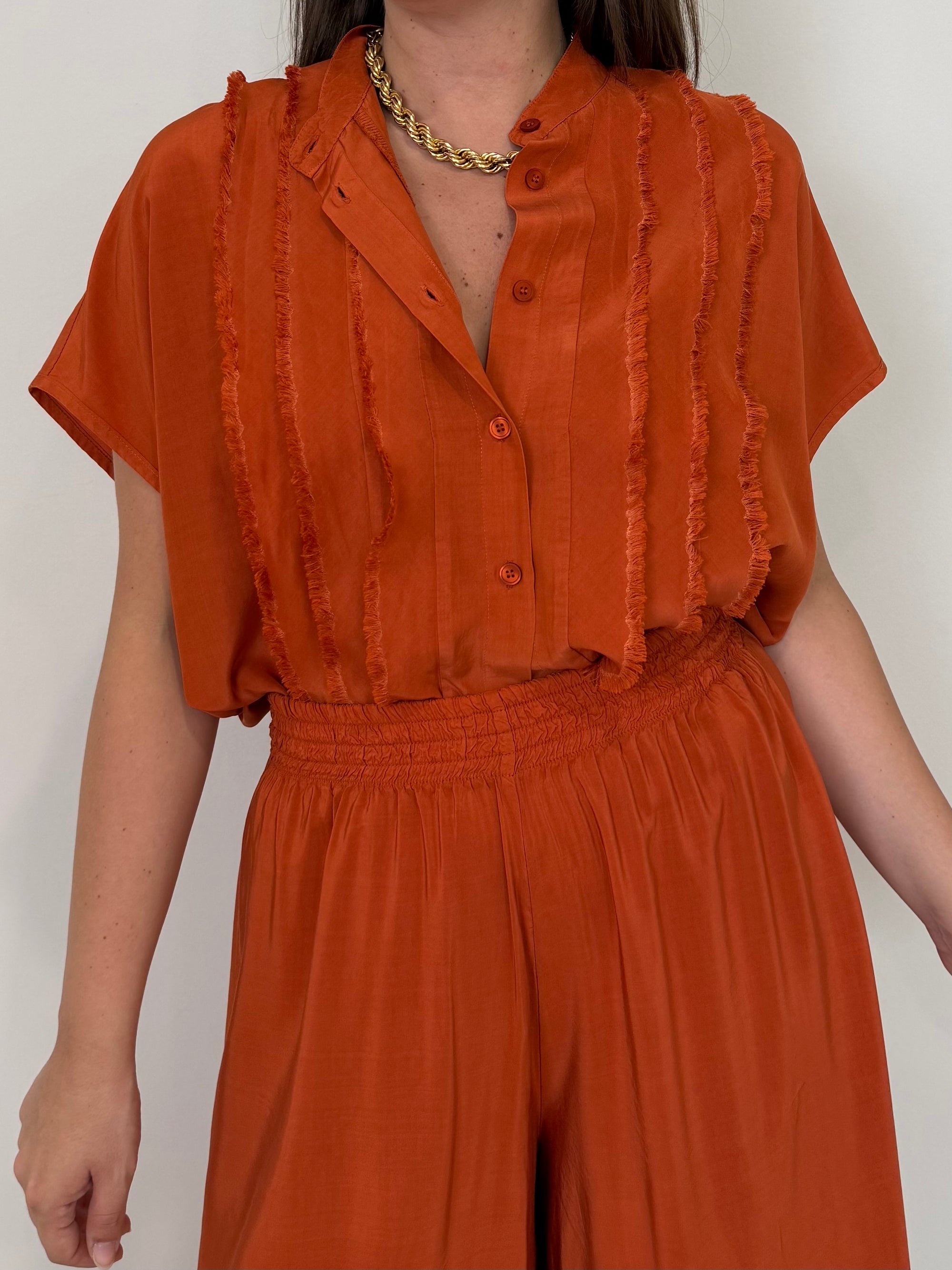 Tensione In - Camicia in viscosa papaya