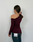 SusyMix - Maglia cutout vino