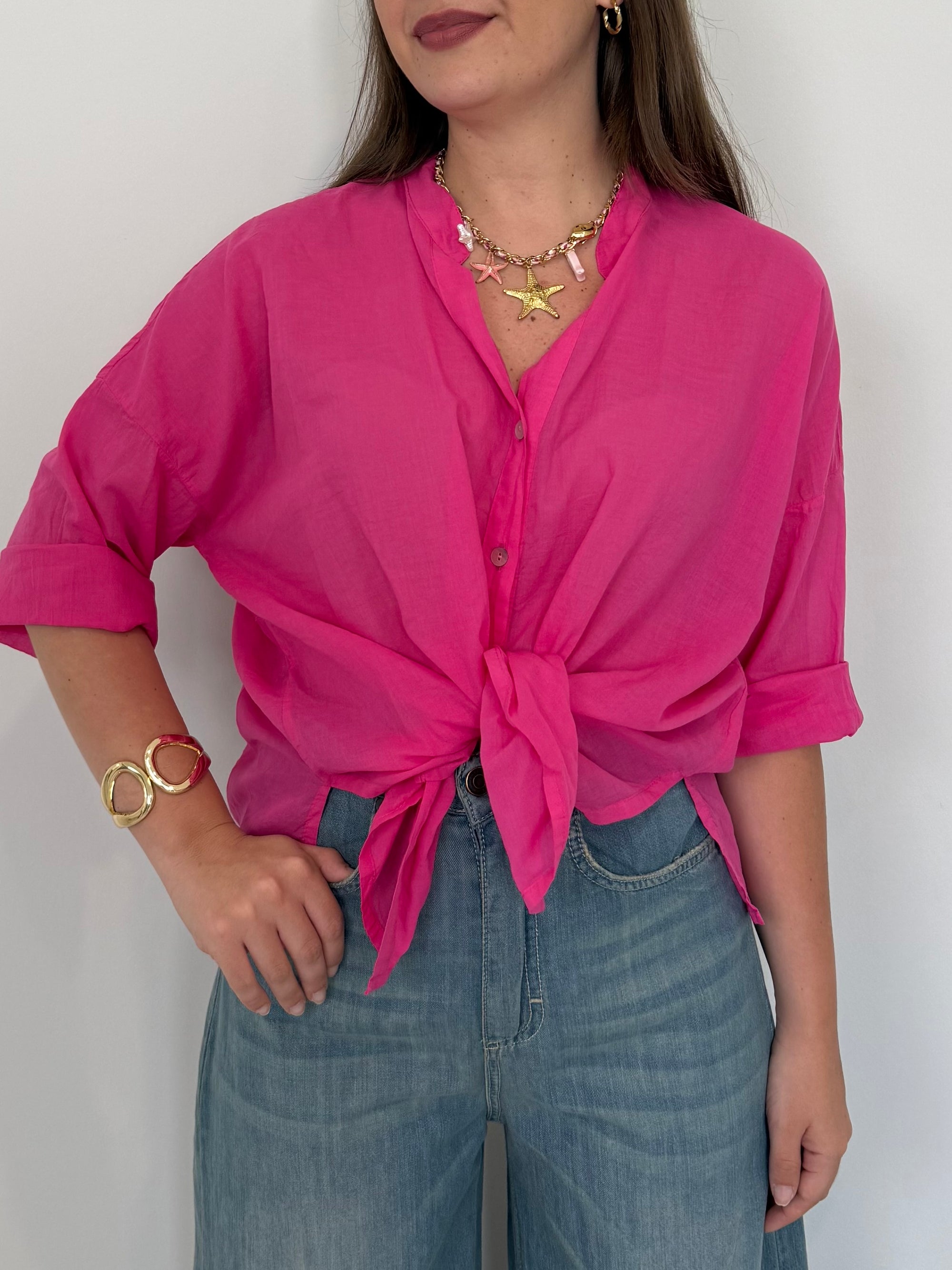 PRE-ORDINE 15/06: Haveone - Camicia in mussola di cotone fuxia