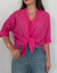 PRE-ORDINE 15/06: Haveone - Camicia in mussola di cotone fuxia