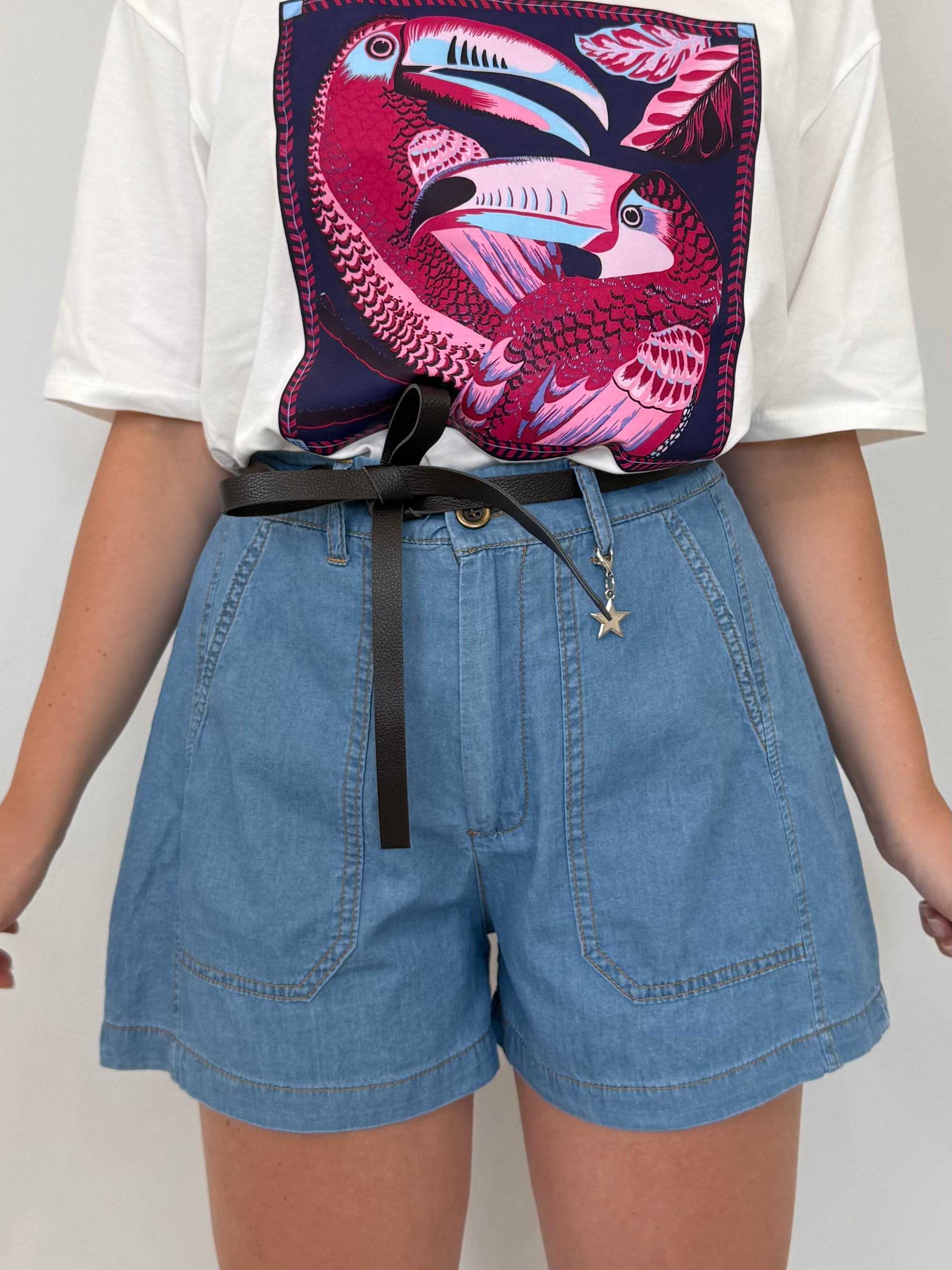 SusyMix - Short in denim stellina