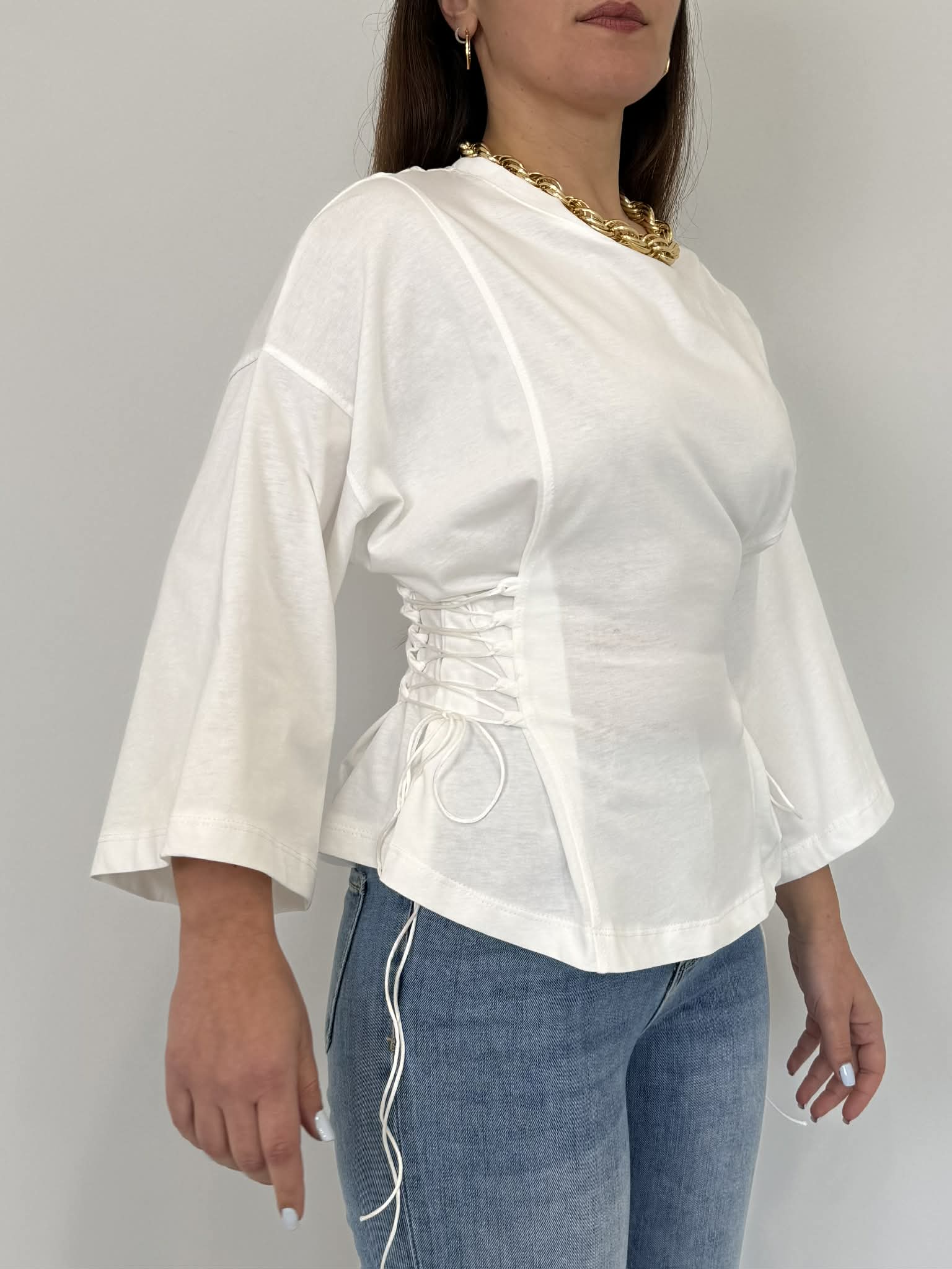 Tensione In - T-shirt con lacci laterali