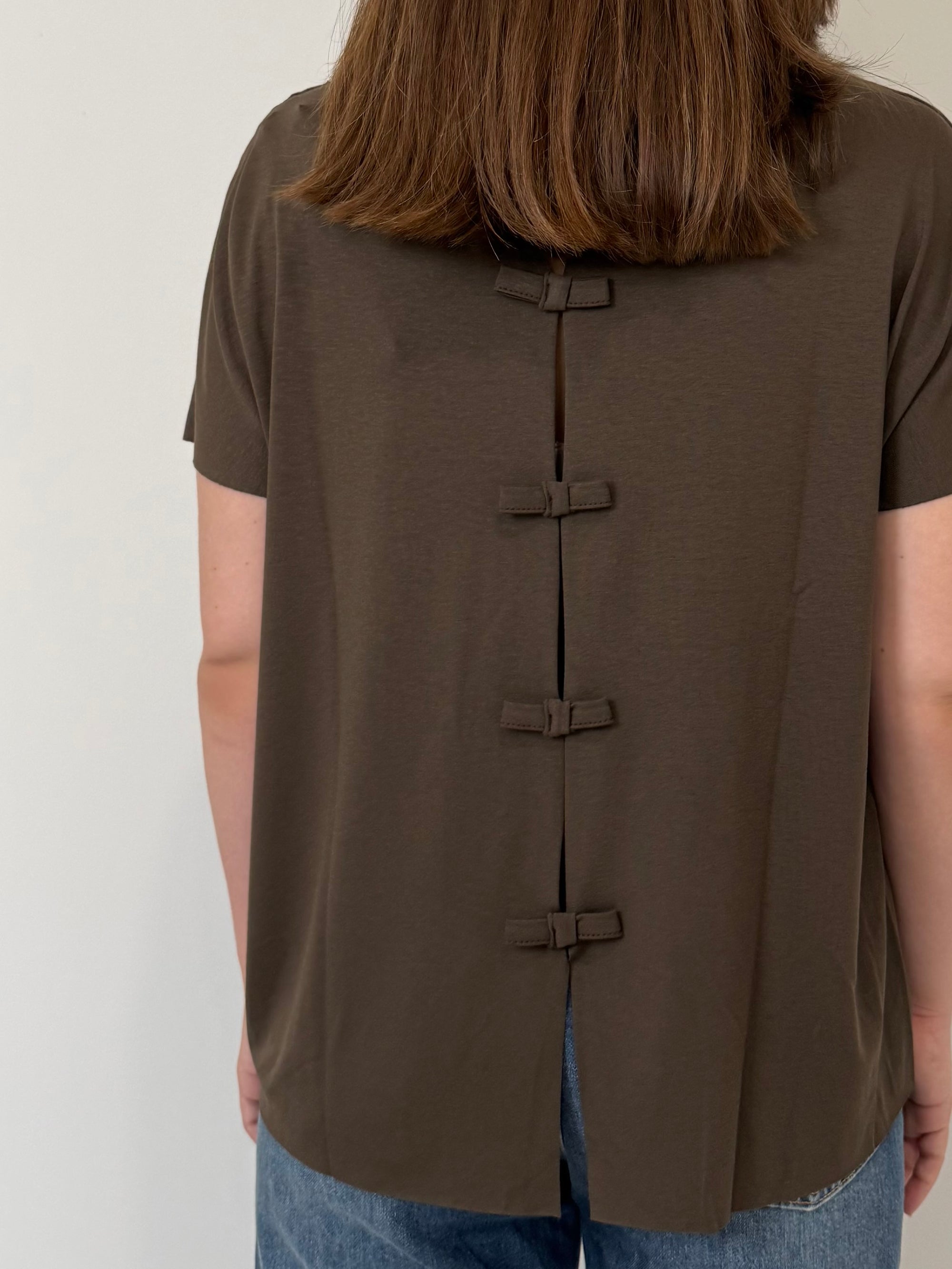 SusyMix - T-shirt con fiocchetti moro