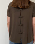 SusyMix - T-shirt con fiocchetti moro