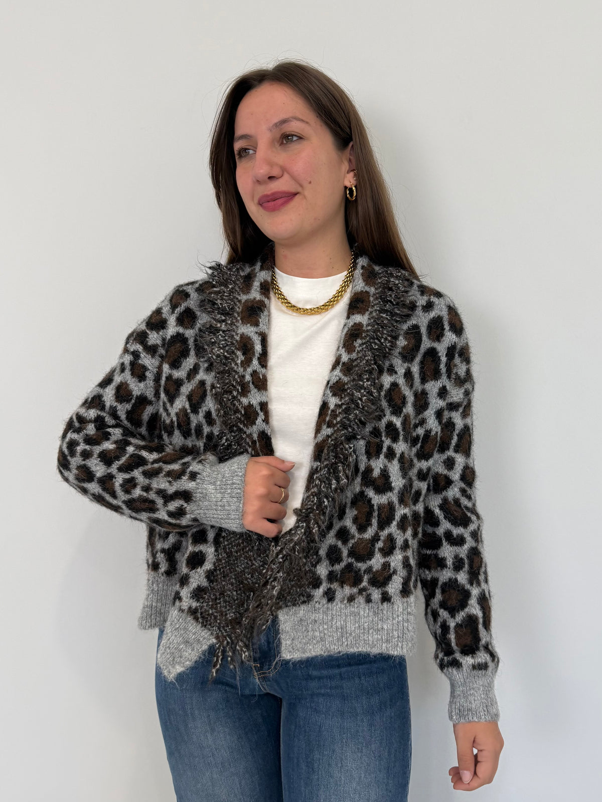 SusyMix - Cardigan maculato grigio