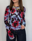 Tensione In - Maglia in tulle fiori blu