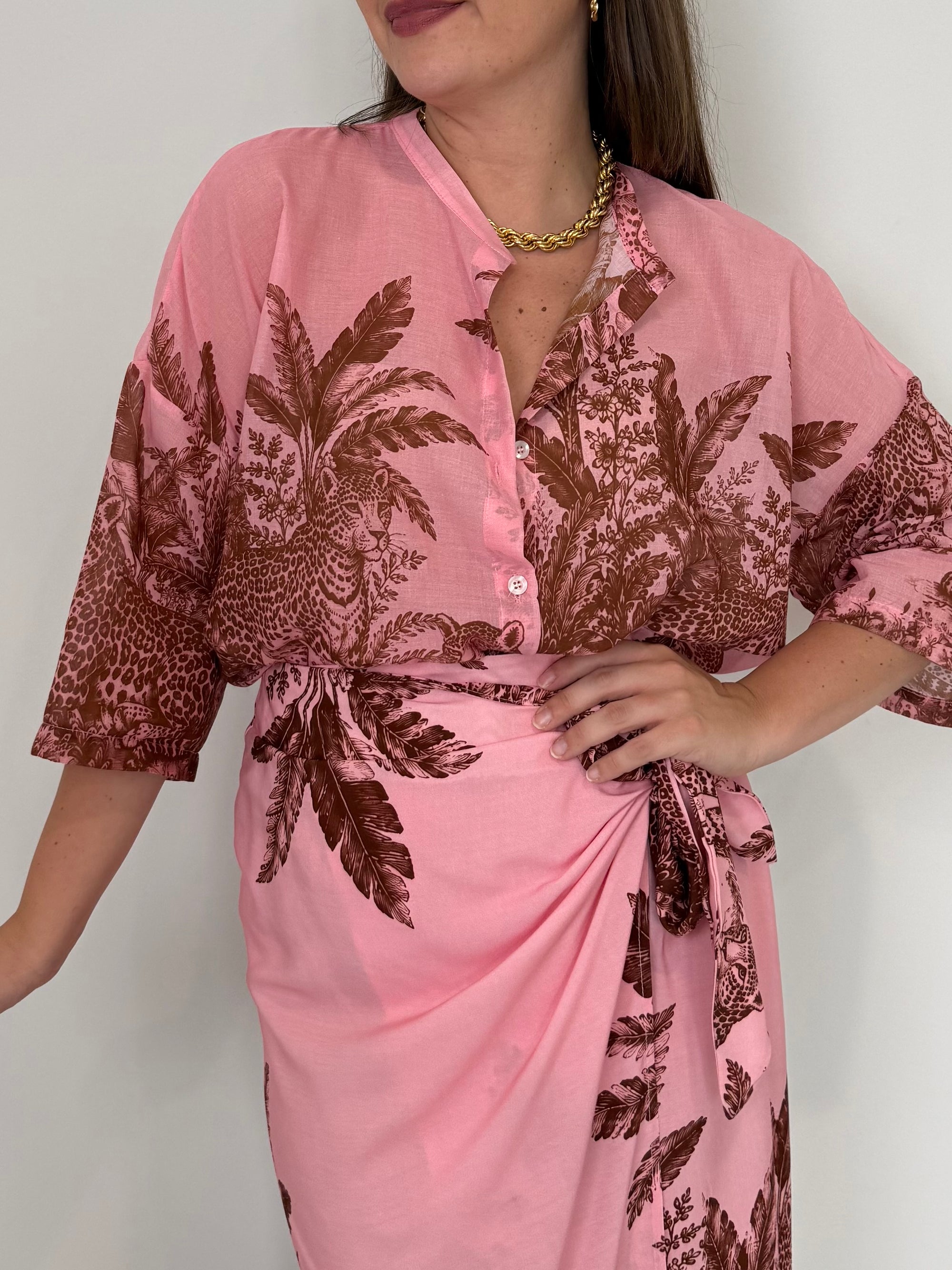 Tensione - Camicia jungle rosa