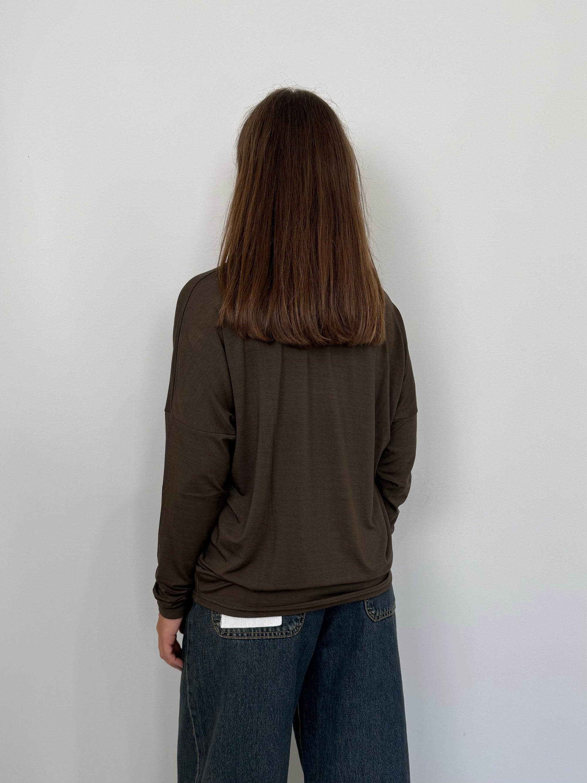 SusyMix - Maglia scatola scollo barca moro