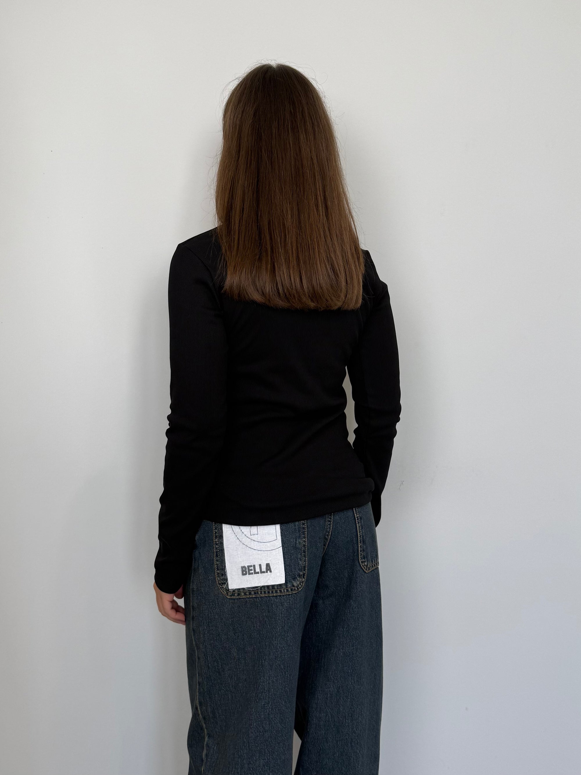 Civico23 - Maglia serafino nera
