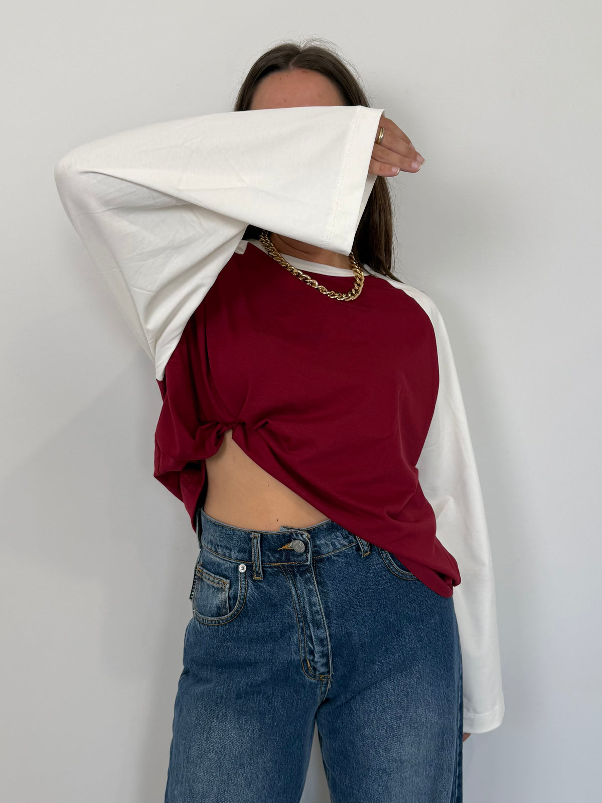 Haveone - Maglia street Bicolor bordeaux