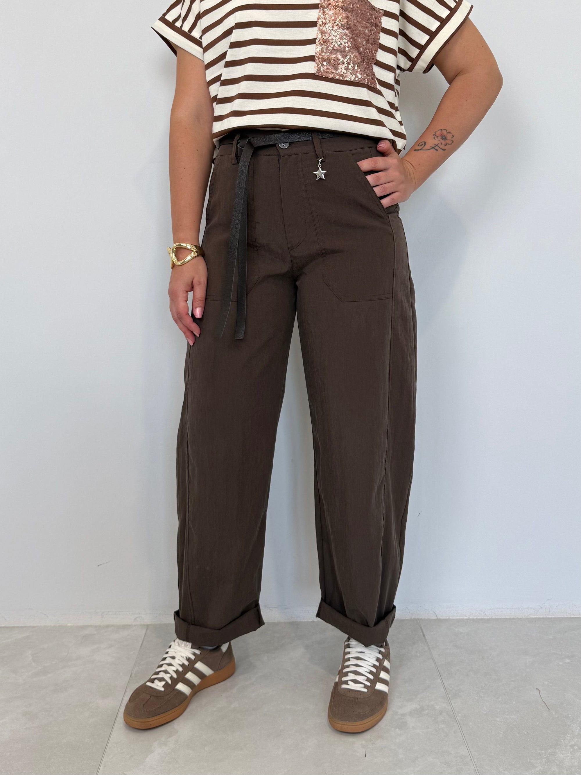 SusyMix - Pantalone stellina paracudete moro