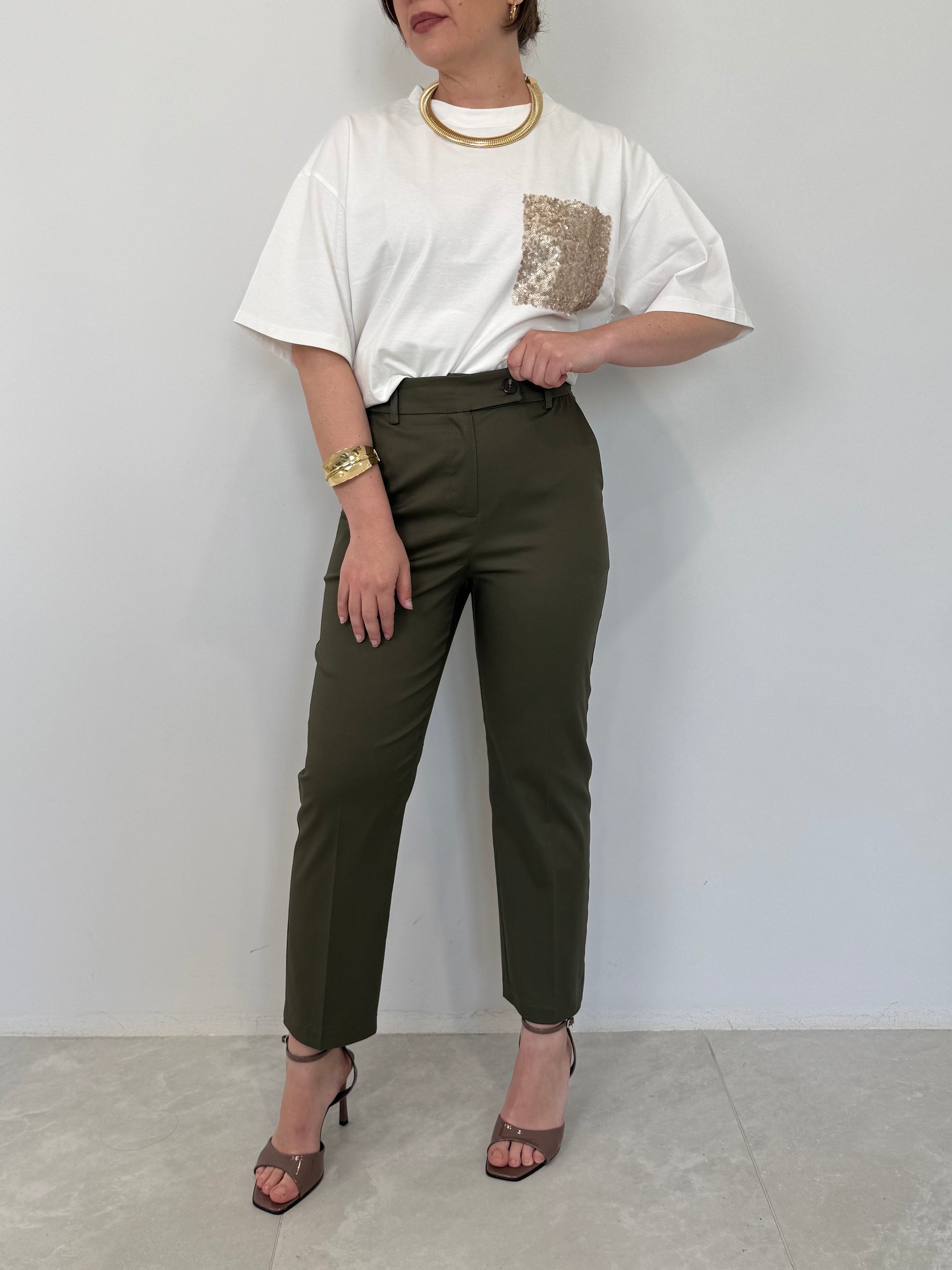 Tensione In - Pantalone sigaretta verde