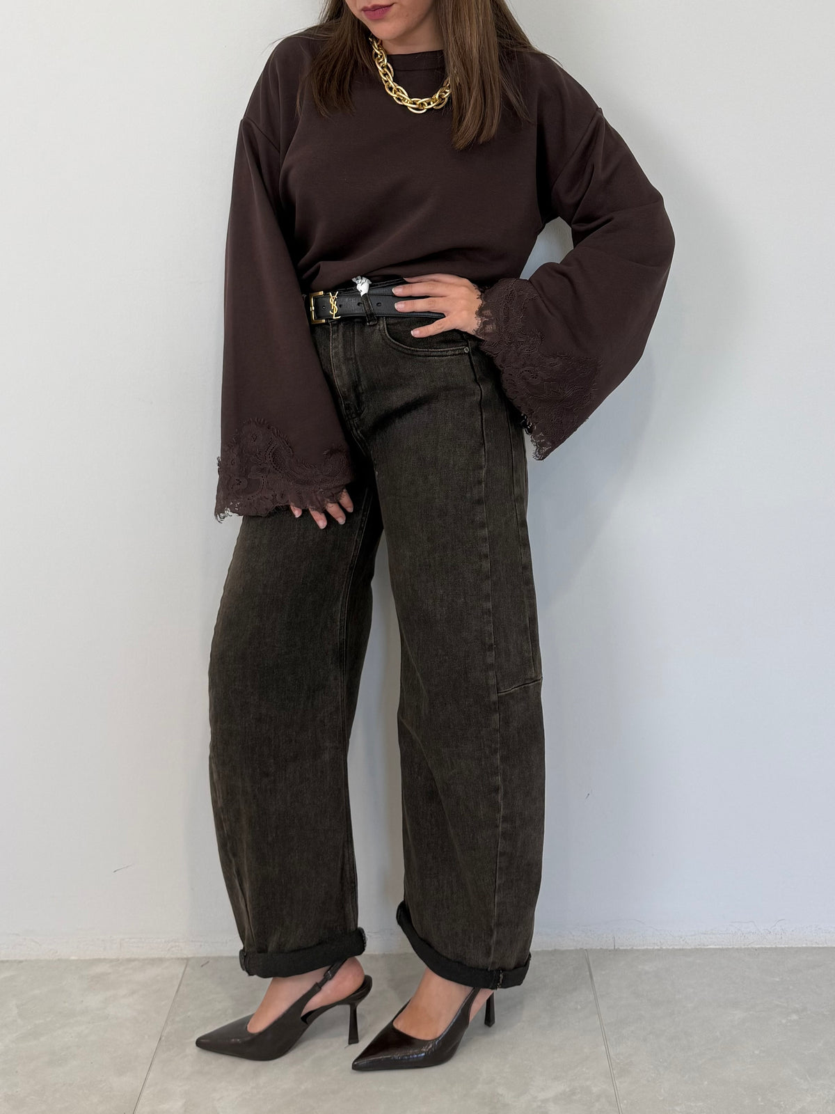 SusyMix - Jeans barrel sovrattinto moro