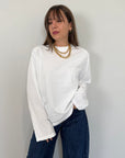 Haveone - Maglia over con spalline bianca