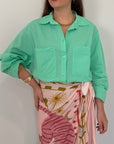 Haveone - Camicia doppia tasca acqua marina
