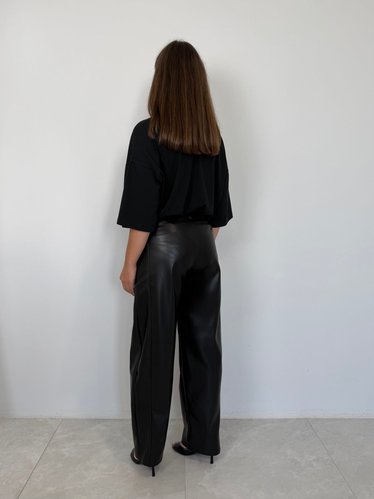 SusyMix - Pantalone similpelle no stellina nero