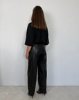 SusyMix - Pantalone similpelle no stellina nero