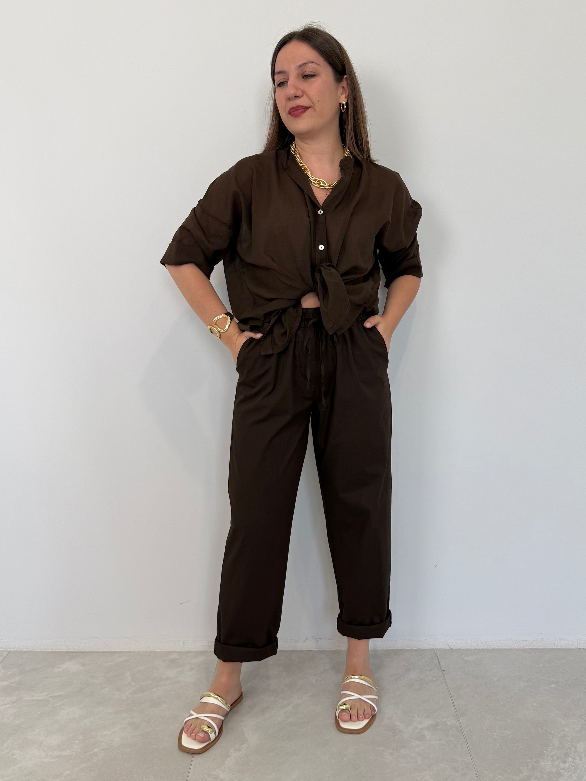 Haveone - Pantalone leggero moro
