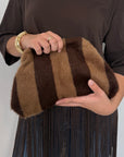 Civico23 - Borsa pouf righe moro/tabacco