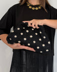 Civico23 - Borsa pouf pois nera/beige