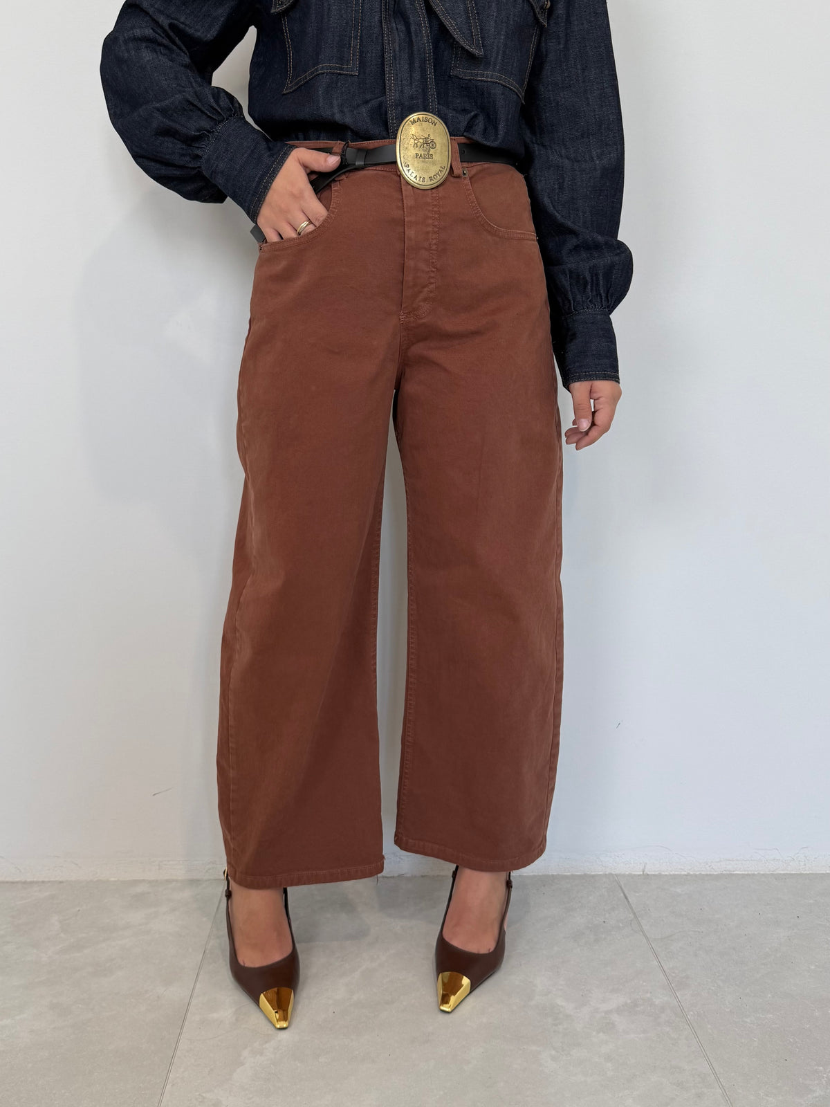 Tensione In - Jeans barrel tabacco