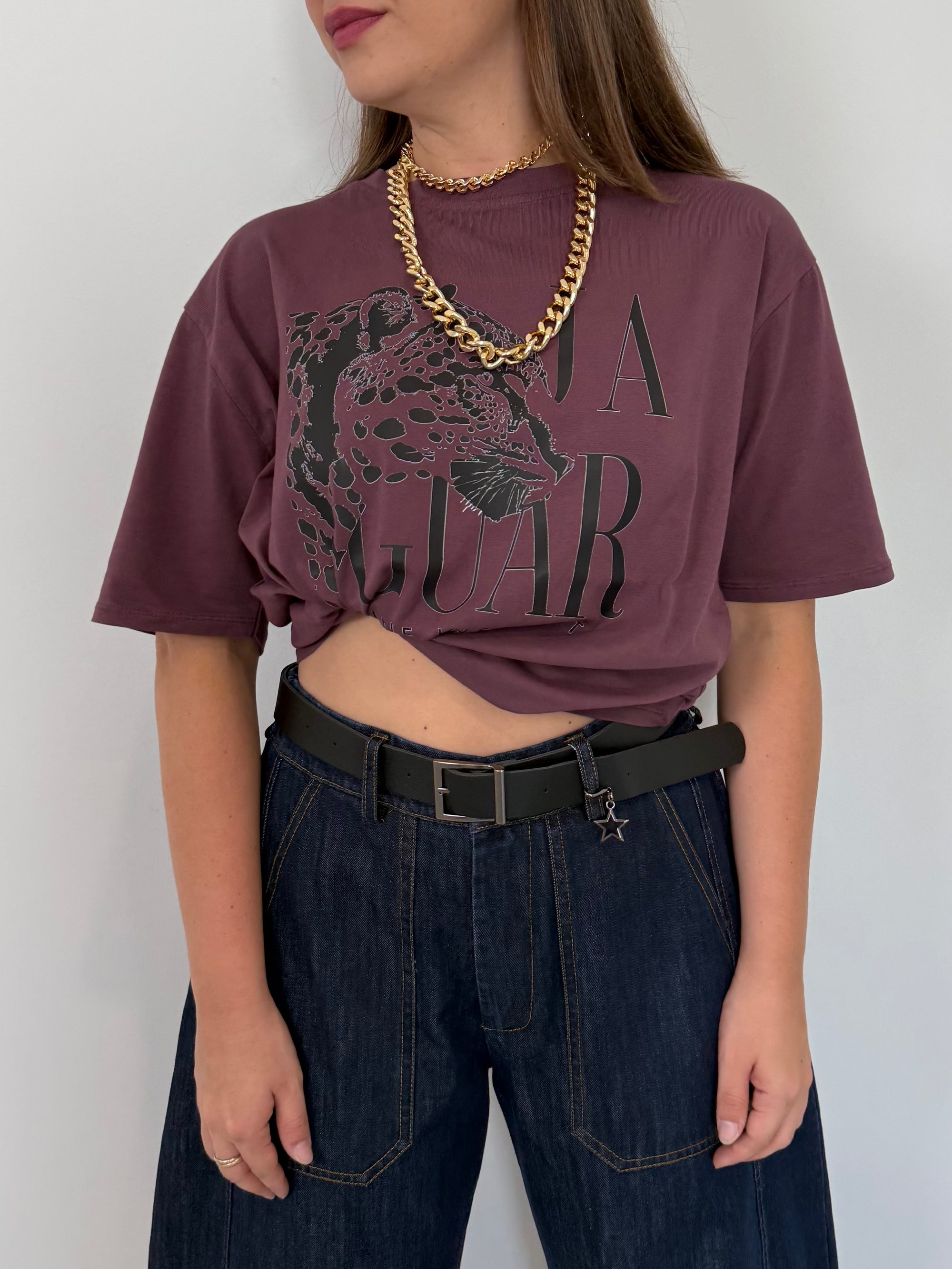 SusyMix - T-shirt giaguar vino