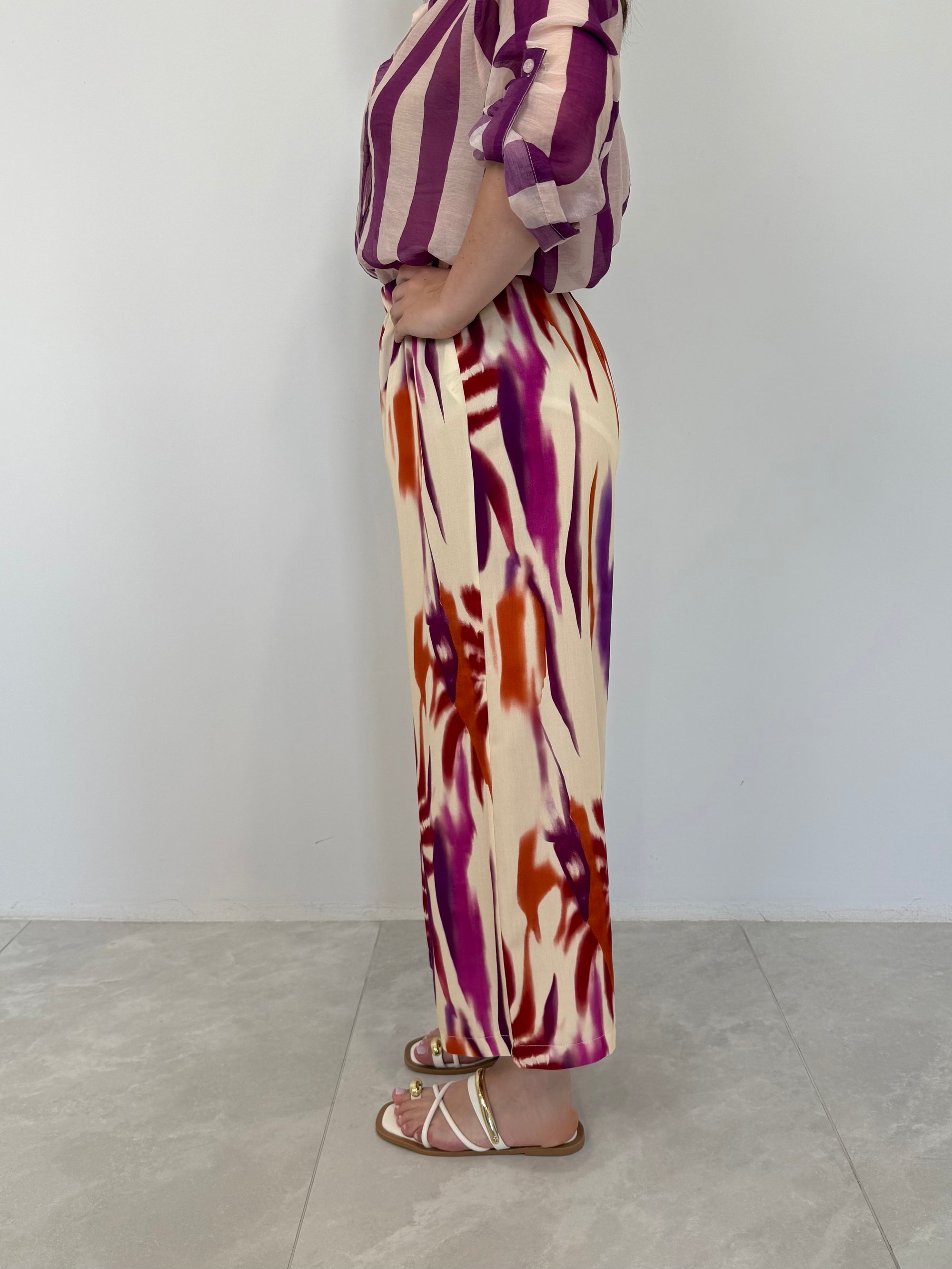 Haveone - Pantalone tropical multicolor