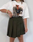 Haveone - Gonna con short pieghe verde