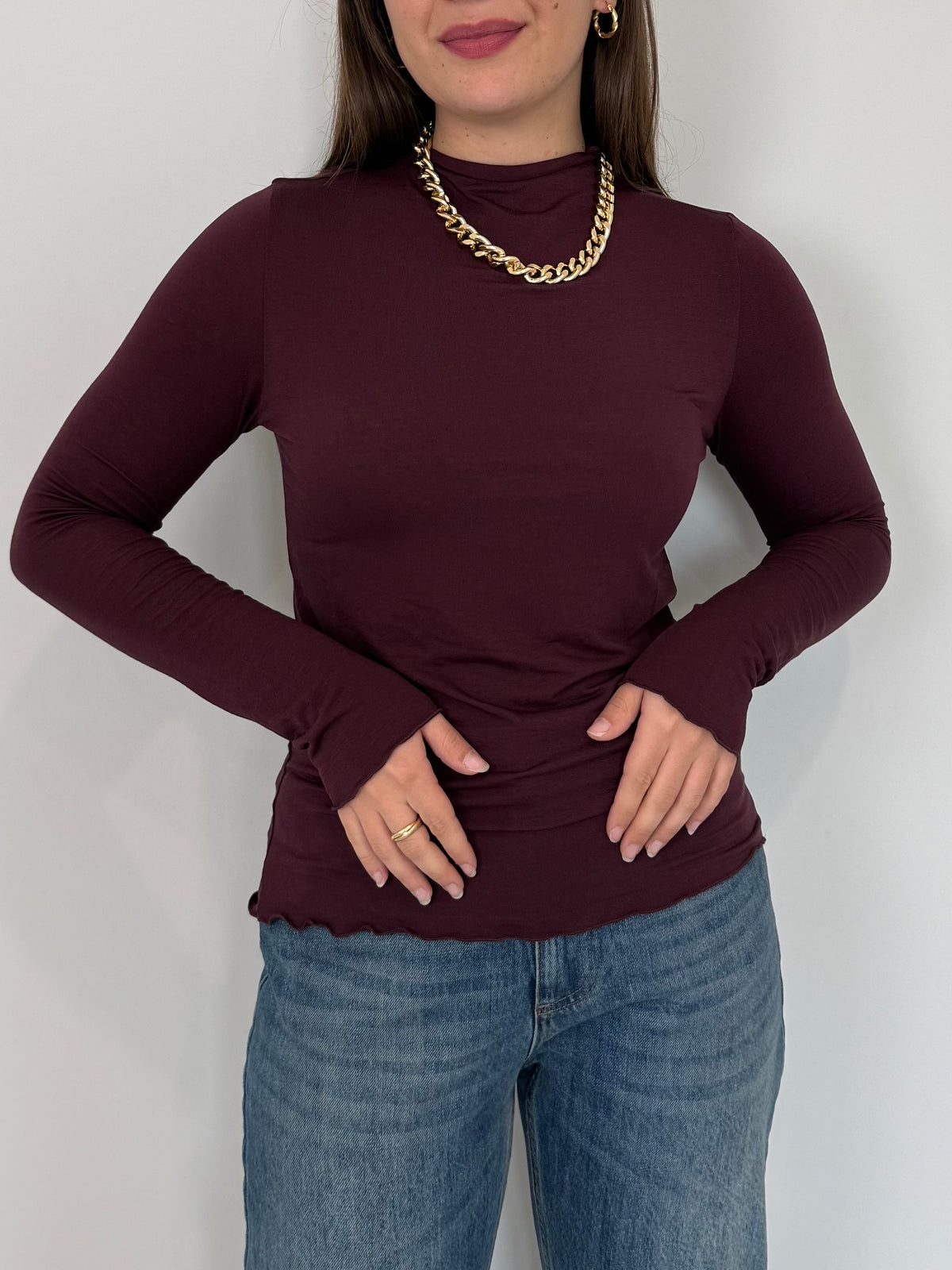 Haveone - Maglia Modal e Lana Bordeaux