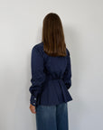 SusyMix - Camicia bacchette peplum blu