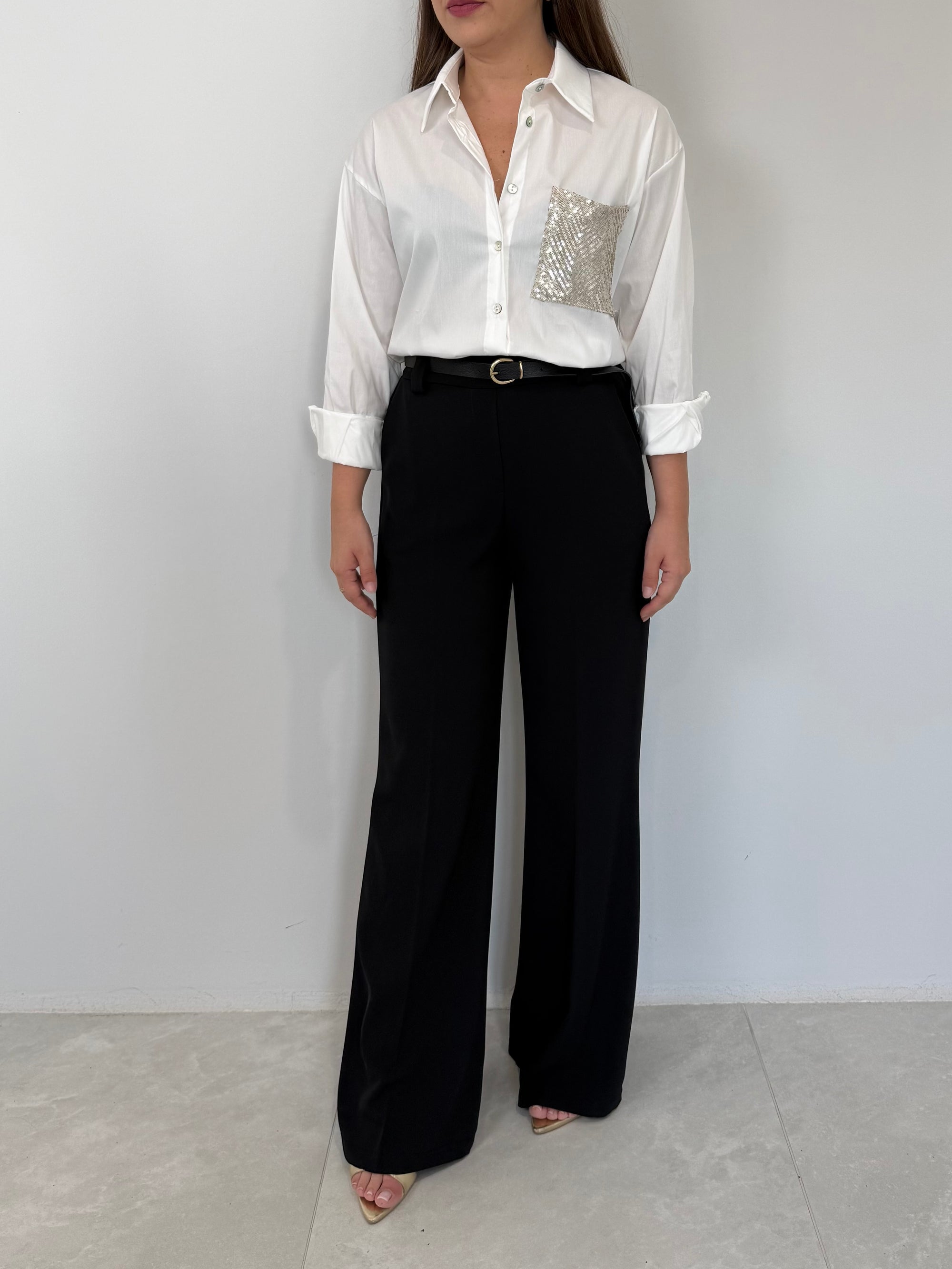 SusyMix - Pantalone fluido flare nero