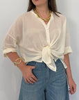 Haveone - Camicia in mussola di cotone burro