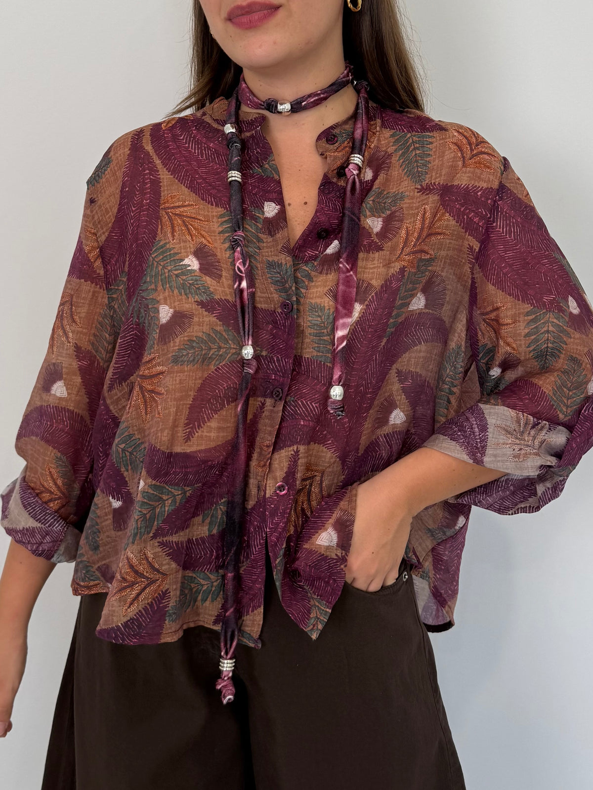 Haveone - Camicia palme con collana